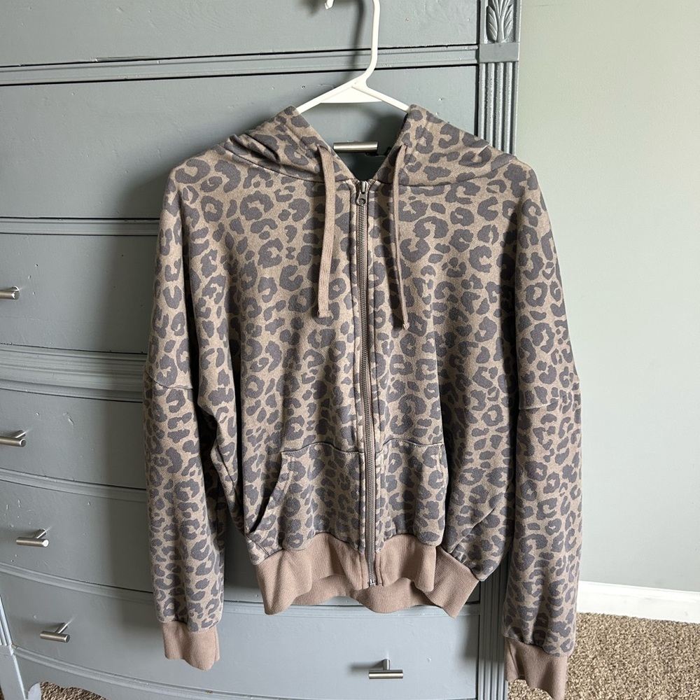 Leopard Print Women's Hoodie Jacket